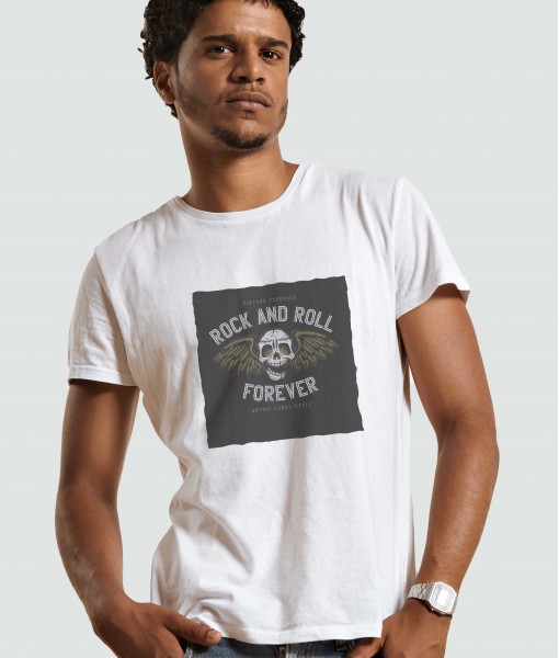 Мъжка тениска с щампа Готика Rock and roll forever - TShirtArtShop.com